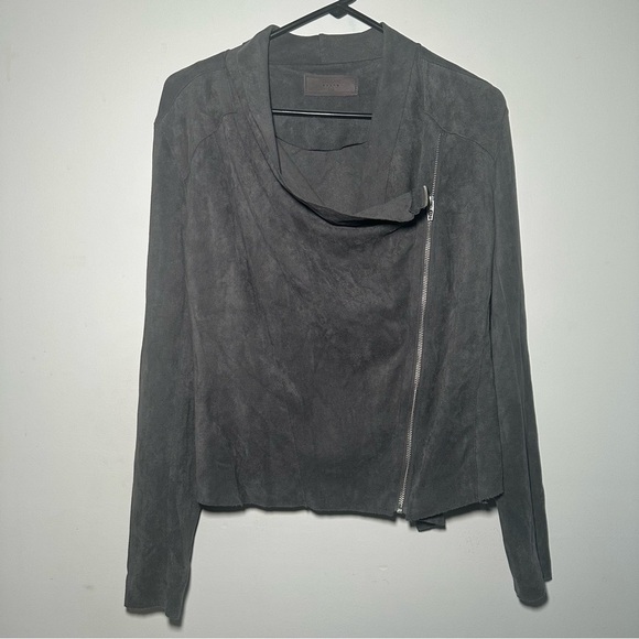 Blank NYC Women's Gray Moto Suede Jacket Size Medium - Picture 1 of 15
